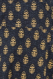 Product shot of the Sunburst Cotton Wrap Dress in colour Acton (Black), detail