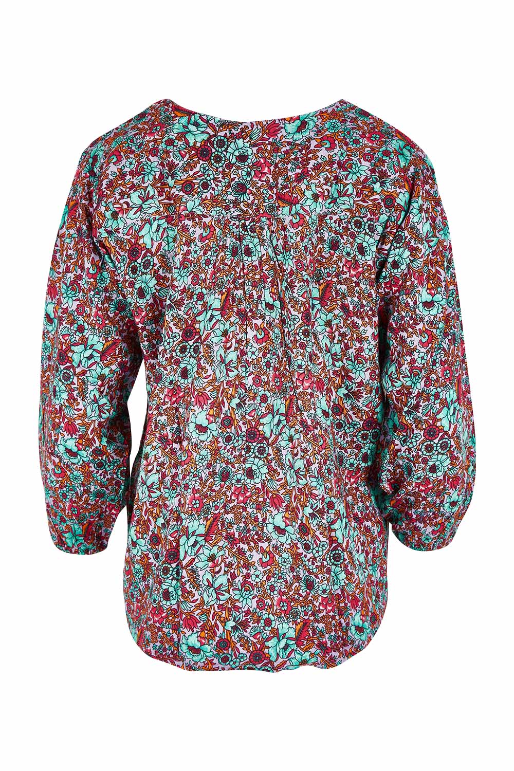 Product shot of the Palais Top in colour Miamiprint (Green), from the back