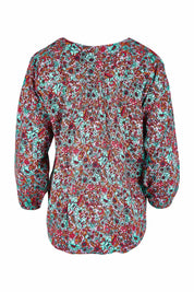Product shot of the Palais Top in colour Miamiprint (Green), from the back