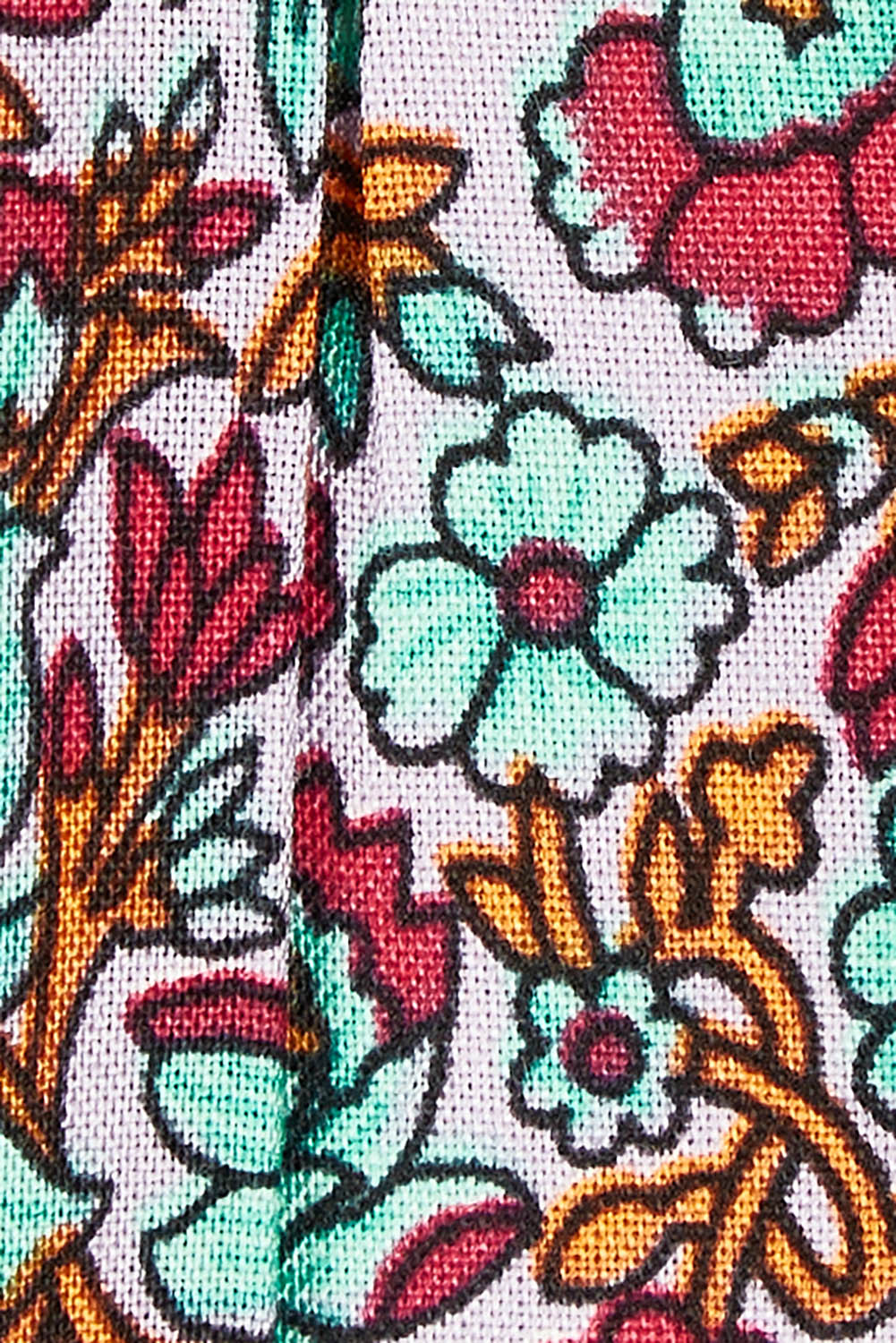 Product shot of the Palais Top in colour Miamiprint (Green), detail