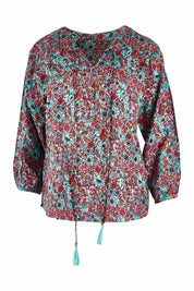 Product shot of the Palais Top in colour Miamiprint (Green), from the front