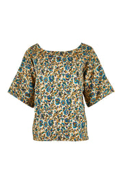 Product shot of the Ruth Reversible Top in colour Geneva, from the front