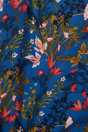 Product shot of the Rome Dress in colour Corsica (Blue), detail