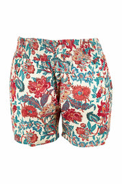 Product shot of the Pip Shorts in colour Remyprint (Red), from the front