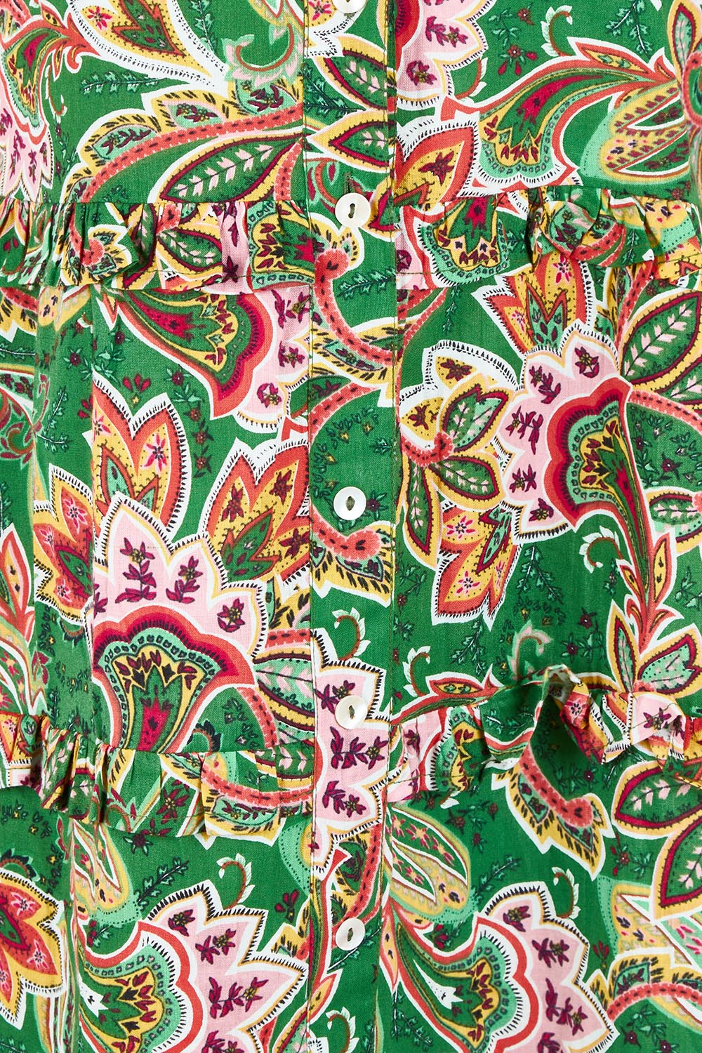 Product shot of the Jade Cotton Dress in colour Cairns, detail
