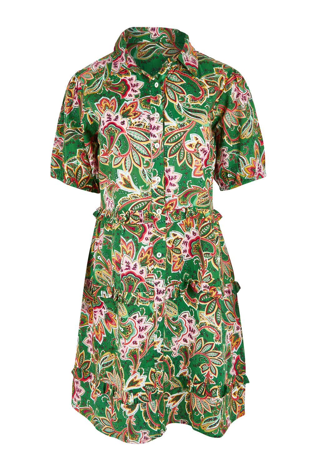 Product shot of the Jade Cotton Dress in colour Cairns, from the front