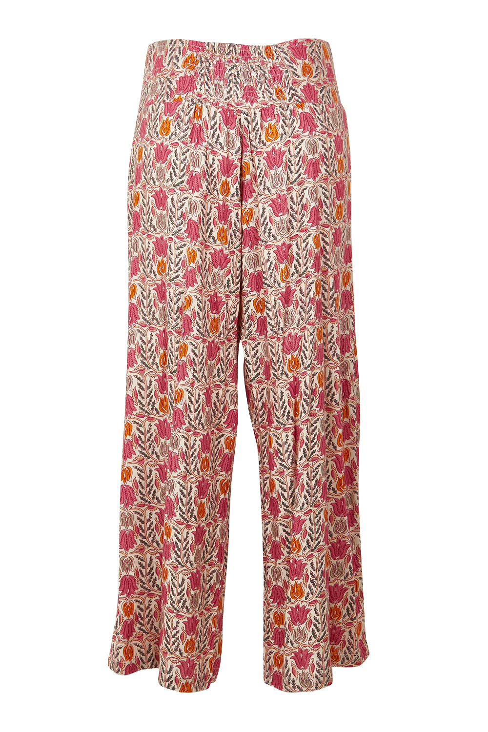 Product shot of the Nat Pant in colour Rhodes (Pink), from the back