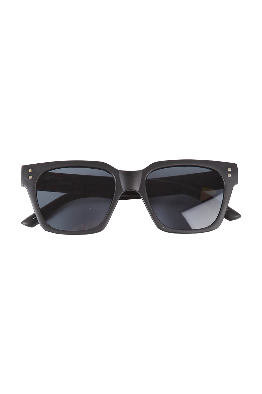 Product shot of the Anvil Square Sunglasses in colour Black (Black), from the front