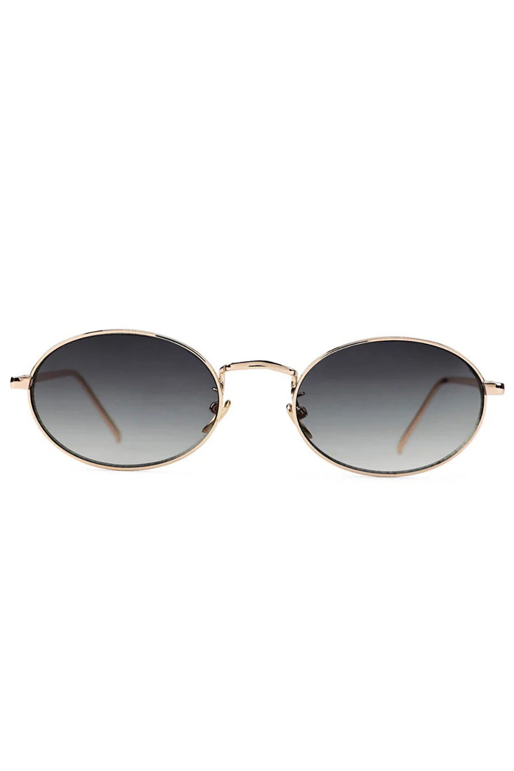 Product shot of the Helsinki Sunglasses in colour Goldgreen (Metallics), from the front