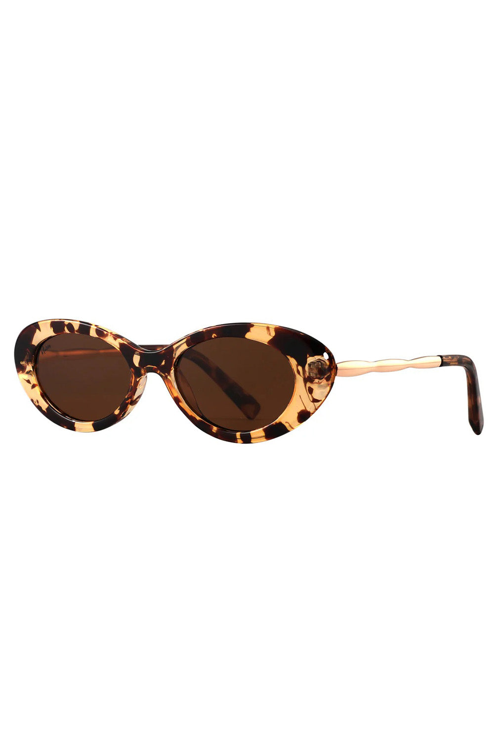 Product shot of the High Society Sunglasses in colour Honeyturtl, detail