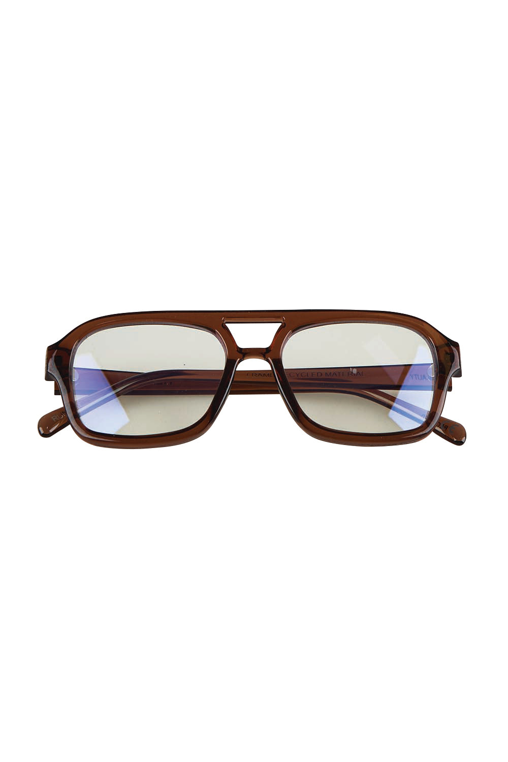 Product shot of the Runway Blu Light Glasses - Blulightmocca in colour Blulightmocca, from the front