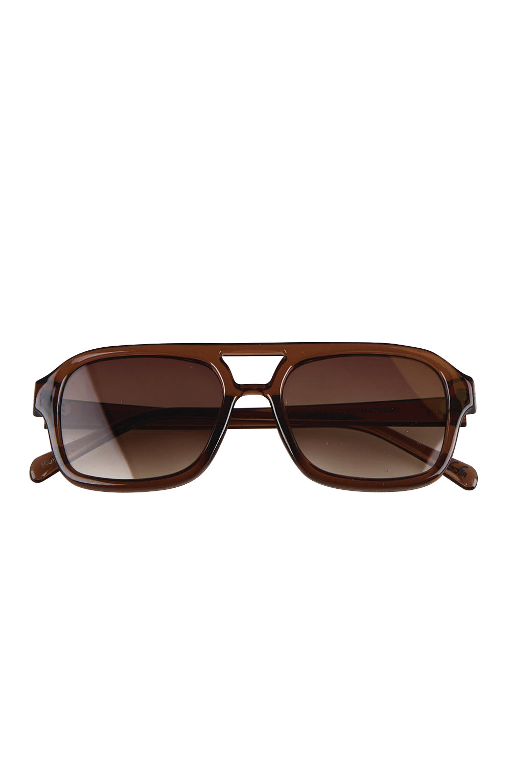 Product shot of the Runway Sunglasses - Mocca in colour Mocca, from the front