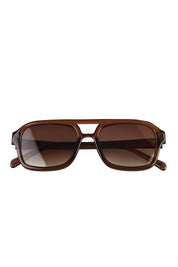 Product shot of the Runway Sunglasses - Mocca in colour Mocca, from the front