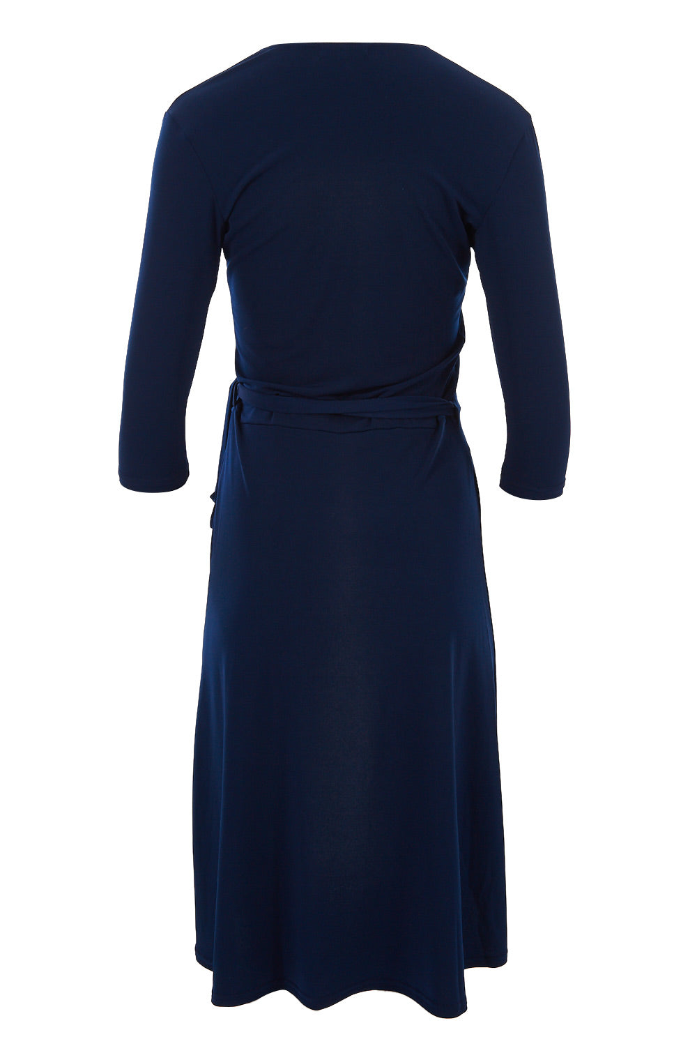 Product shot of the Essential Little Navy Dress in colour Navy (Blue), from the back