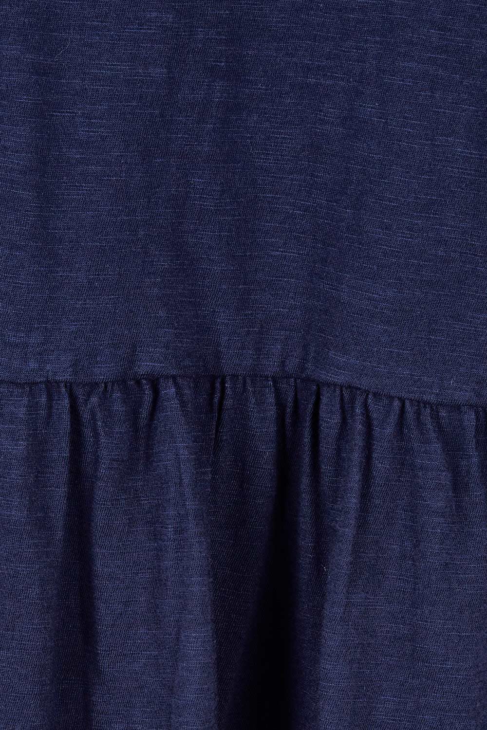 Product shot of the Harper Layered Top in colour Navy (Blue), detail