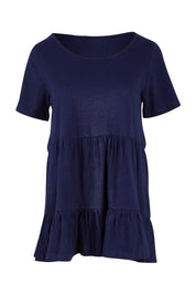 Product shot of the Harper Layered Top in colour Navy (Blue), from the front