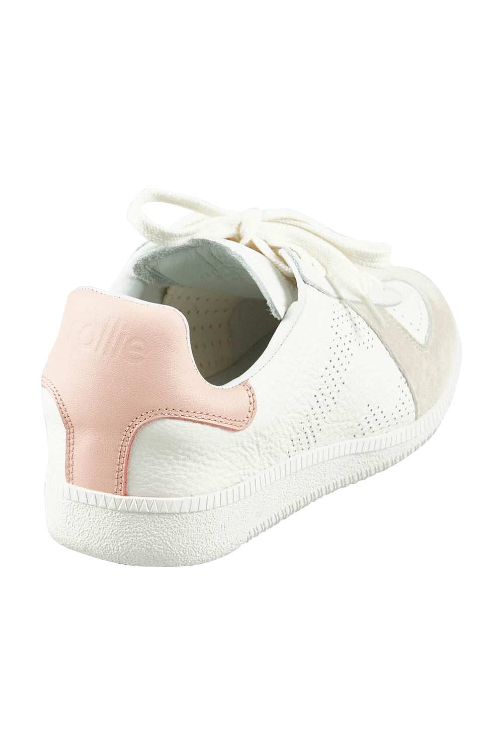 Product shot of the Pace Leather Sneaker in colour Whitesnow (White), from the back