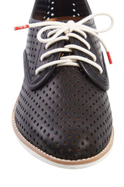 Product shot of the Derby Punch Flat in colour Black (Black), detail