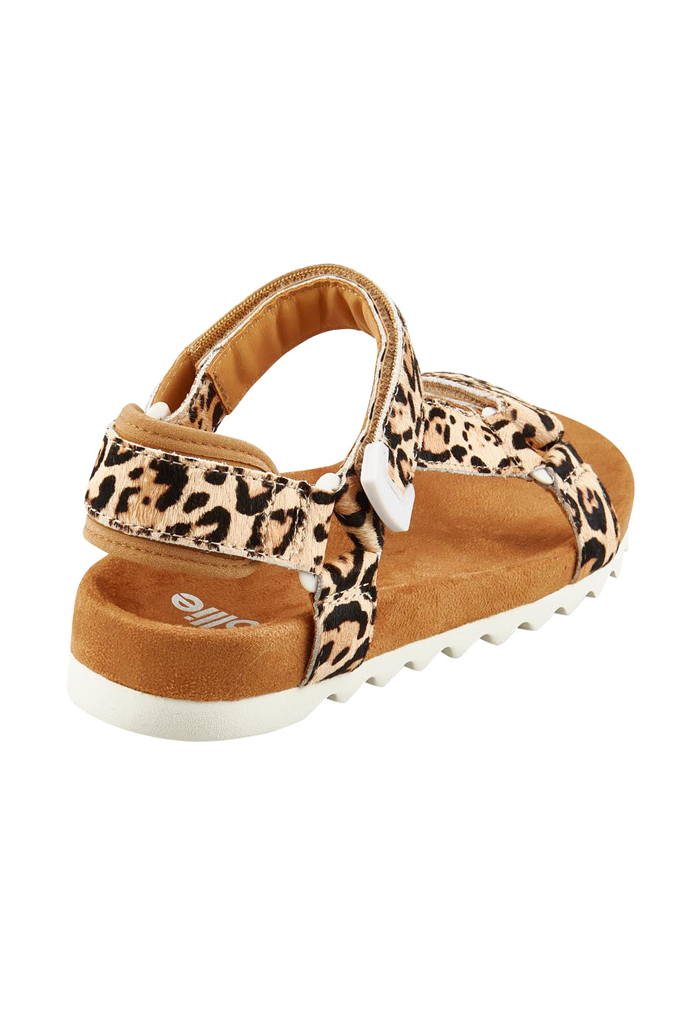 Product shot of the Sandal Tooth Leather Wedge in colour Neutralleo, from the back