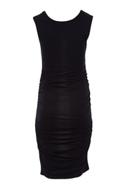 Product shot of the Cocoon Maternity Tank Dress in colour Black (Black), from the back