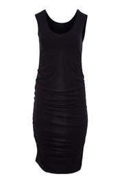 Product shot of the Cocoon Maternity Tank Dress in colour Black (Black), from the front