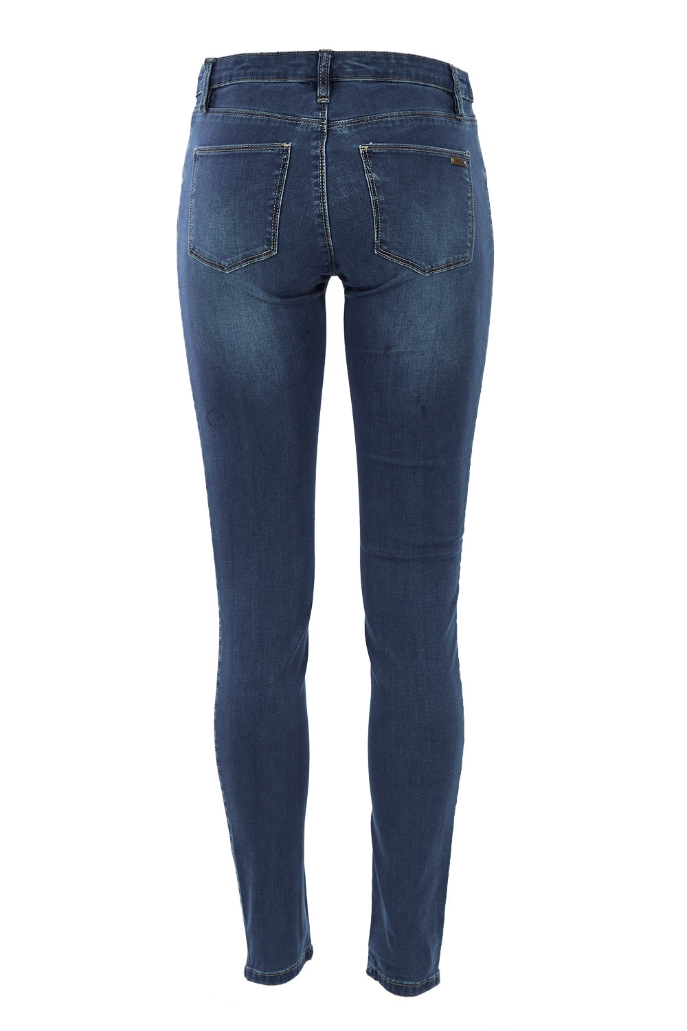 Product shot of the Isla Maternity Jegging in colour WashBack (Blue), from the back