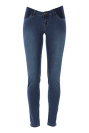 Product shot of the Isla Maternity Jegging in colour WashBack (Blue), from the front