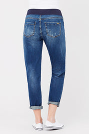 A model wearing the Baxter Boyfriend Jean in colour Indigofade (Blue), from the back