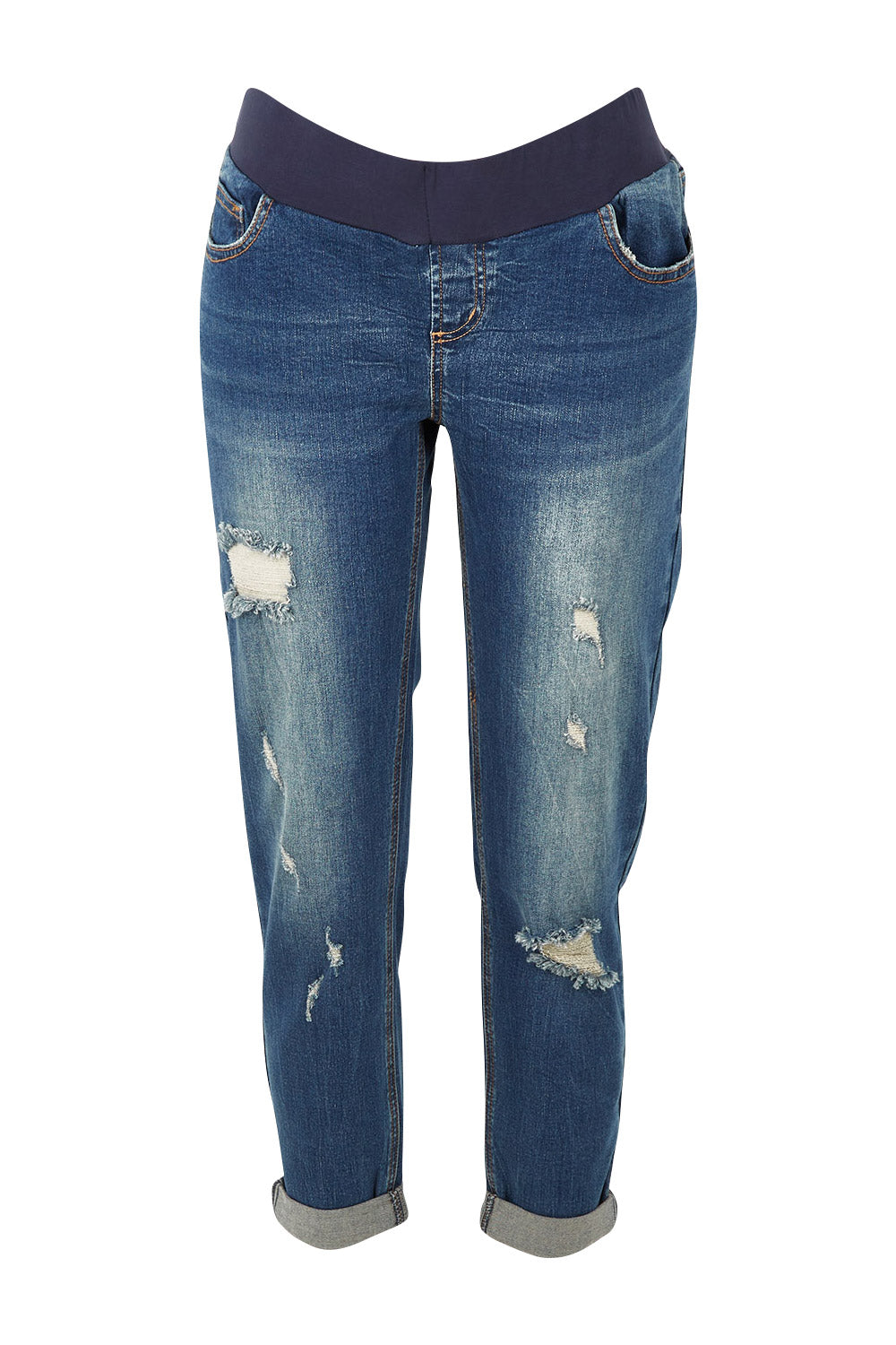 Product shot of the Baxter Boyfriend Jean in colour Indigofade (Blue), from the front