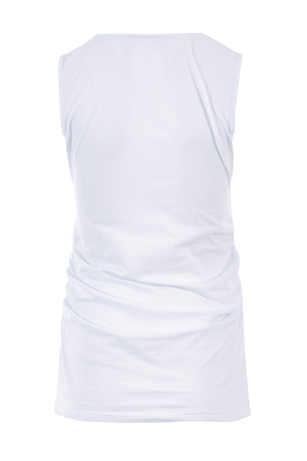 Product shot of the Ali Up Down Nursing Maternity Tank in colour White (White), from the back