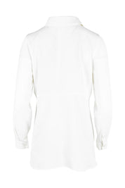 Product shot of the Tina Peplum Shirt in colour White (White), from the back