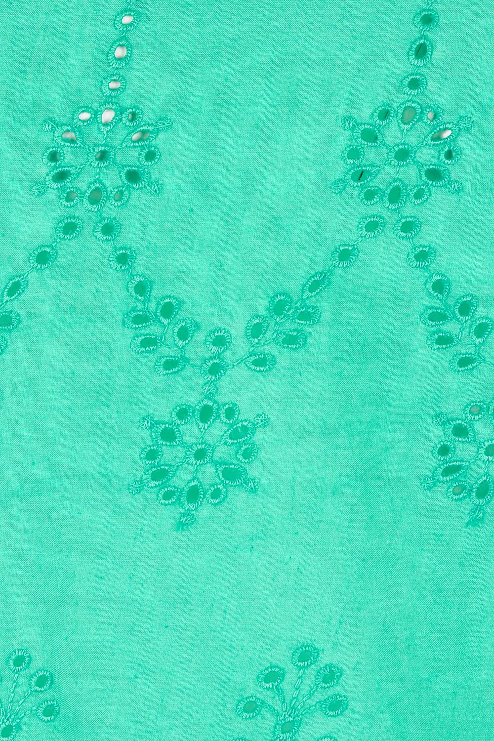 Product shot of the Agay Cotton Top in colour Emerald (Green), detail