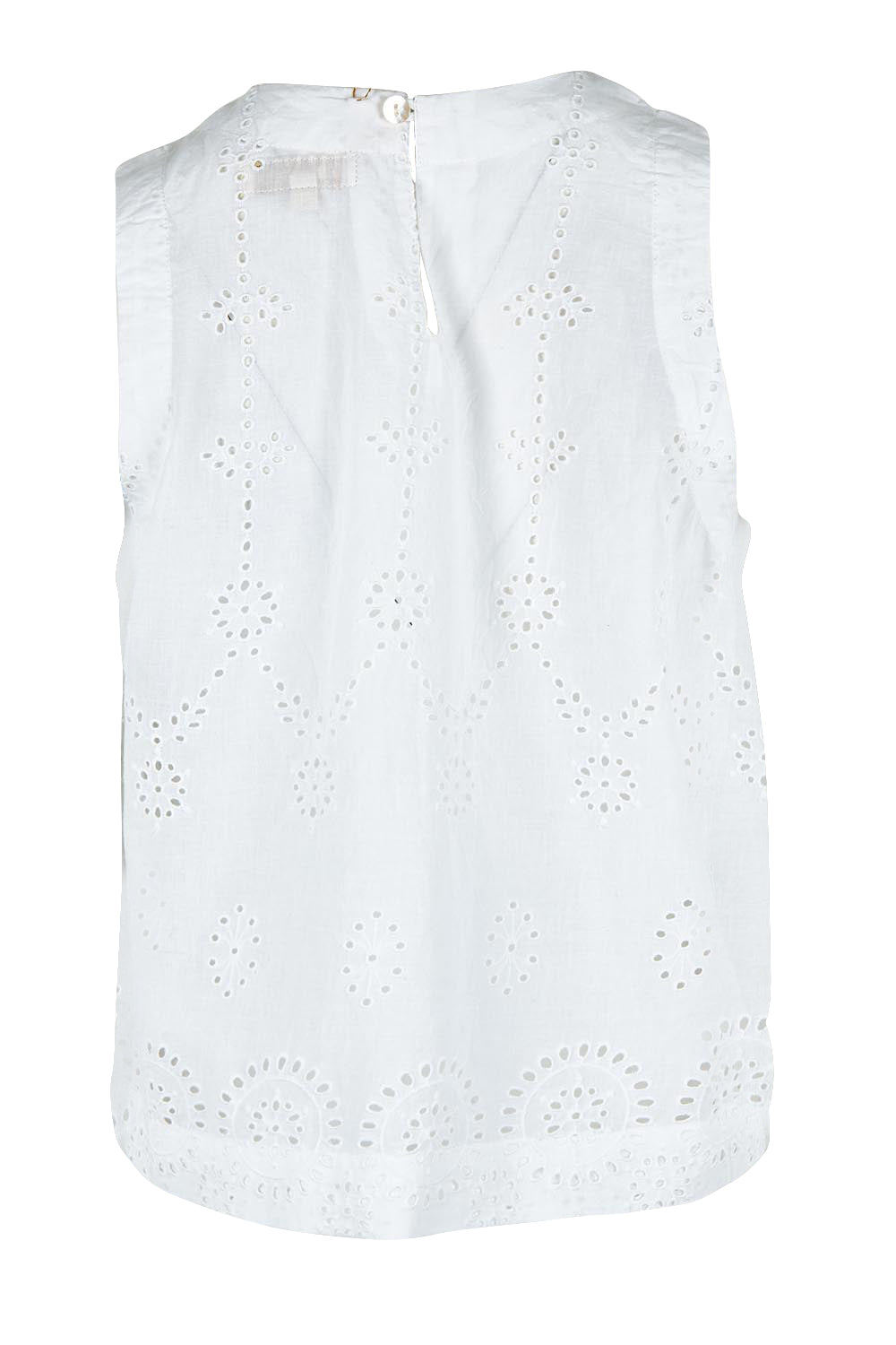 Product shot of the Agay Cotton Top in colour White (White), from the back