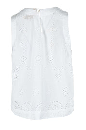 Product shot of the Agay Cotton Top in colour White (White), from the back