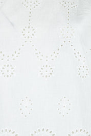 Product shot of the Agay Cotton Top in colour White (White), detail