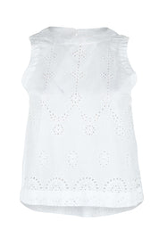 Product shot of the Agay Cotton Top in colour White (White), from the front