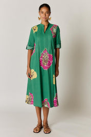 Model Genericm wearing size sample of the Batik Maxi Dress – Print in colour Print, from the front