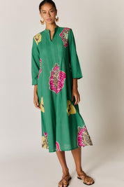 Model Genericm wearing size sample of the Batik Maxi Dress – Print in colour Print, from the front