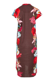 Product shot of the Bharita Cotton Dress in colour Print, from the back