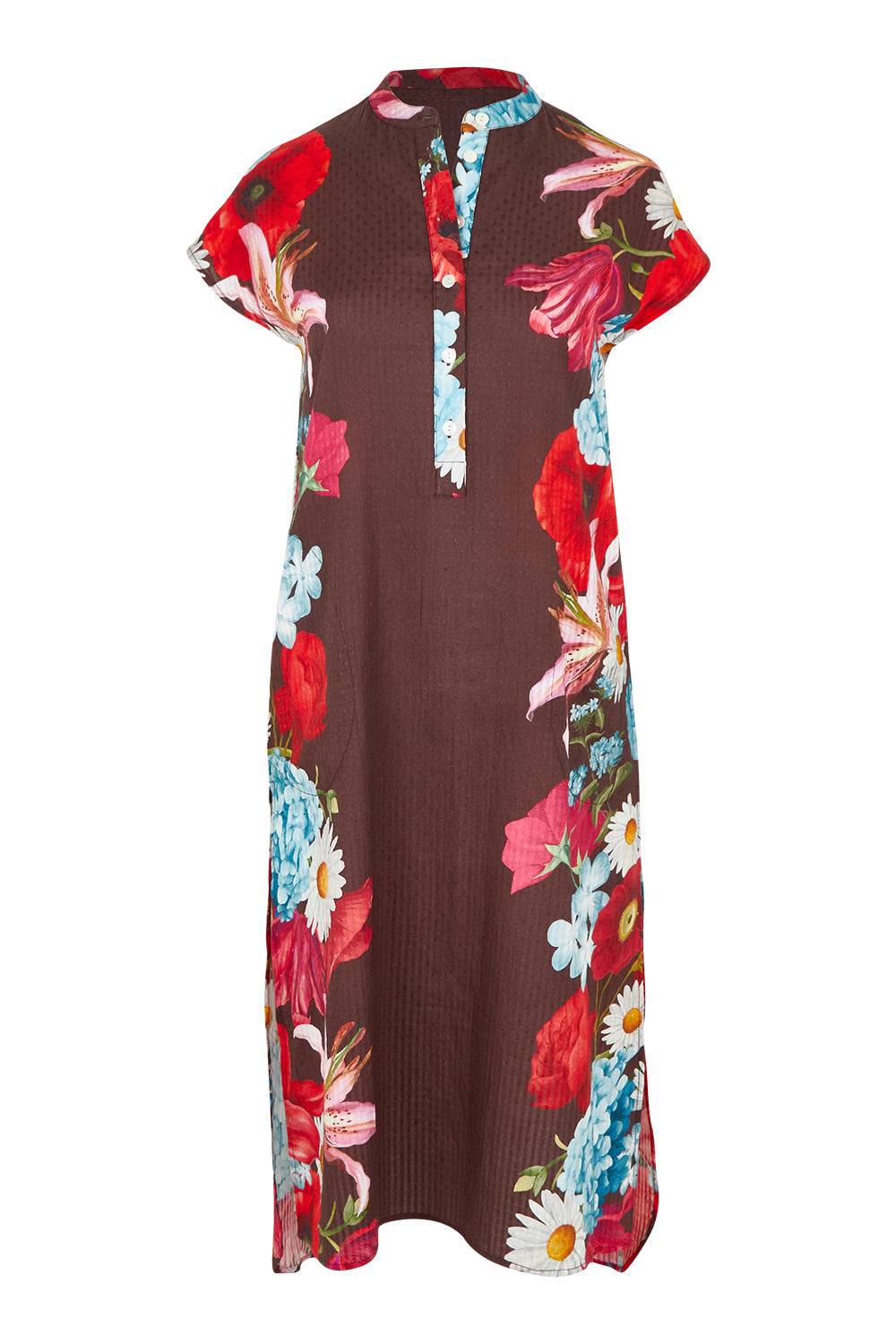 Product shot of the Bharita Cotton Dress in colour Print, from the front