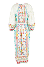 Product shot of the Biscay Cotton Blend Dress in colour White (White), from the back