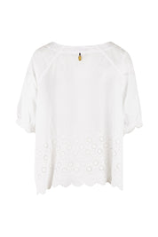 Product shot of the Bronte Top in colour White (White), from the back