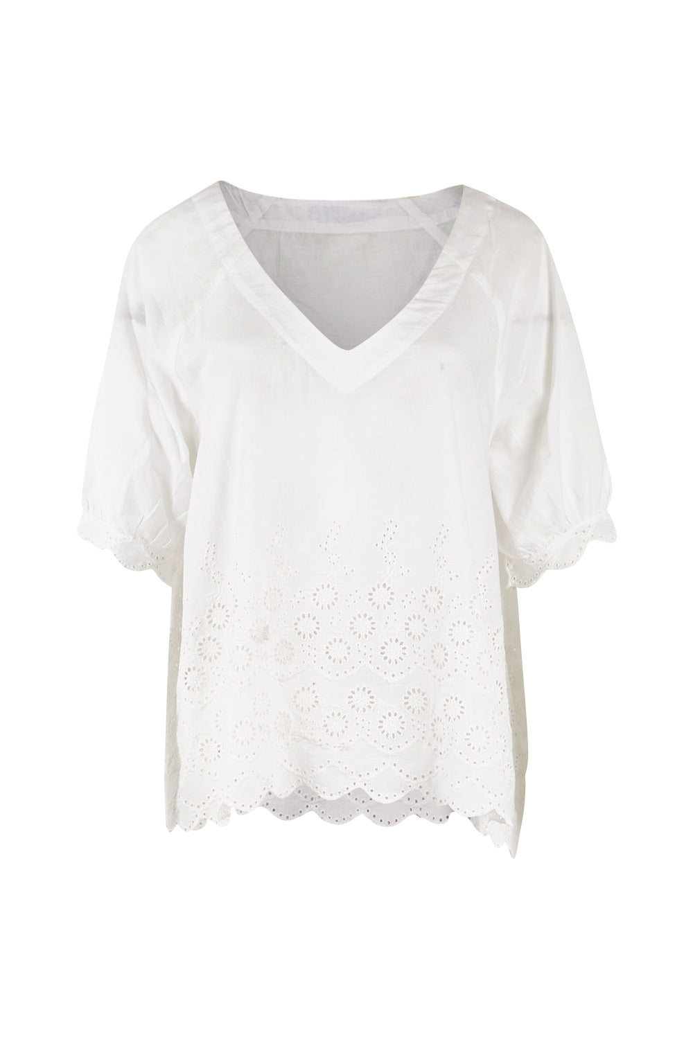 Product shot of the Bronte Top in colour White (White), from the front