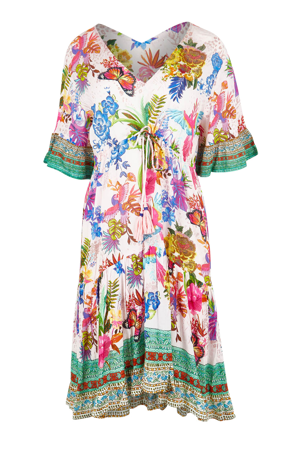 Product shot of the Caatinga Dress in colour Pink (Pink), from the front
