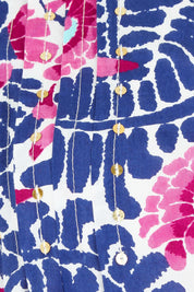 Product shot of the Catembe Cotton Midi Dress in colour Navy (Blue), detail