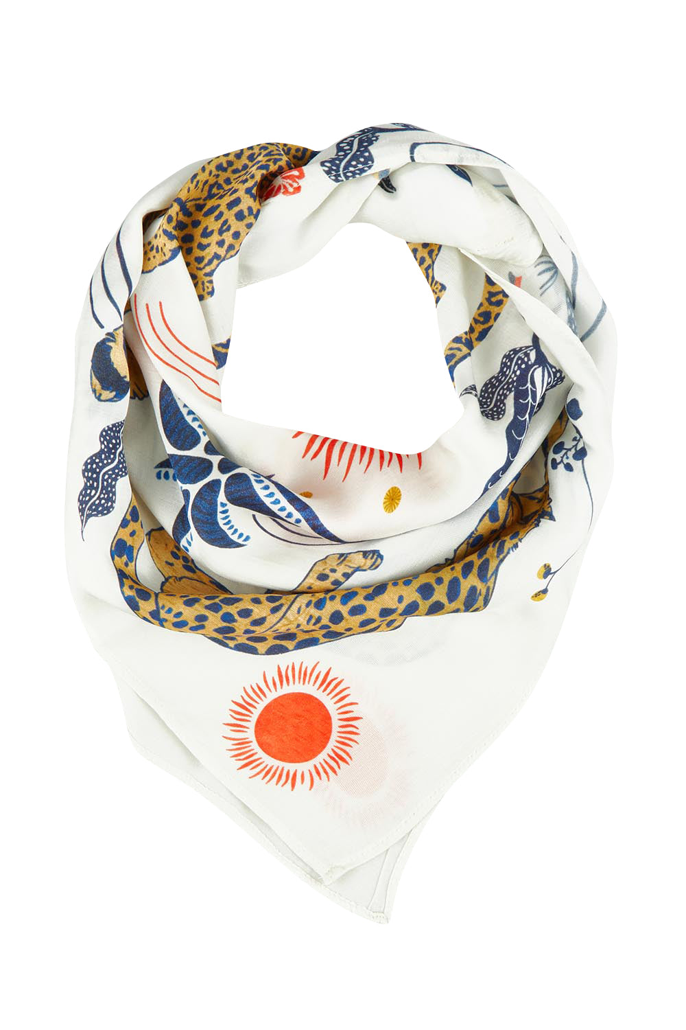 Product shot of the Celine Scarf in colour Celine (White), from the front