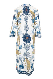 Product shot of the Celia Kaftan - Navy in colour Navy, from the back