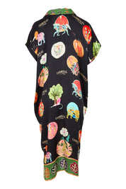 Product shot of the Down Under Kaftan in colour Black (Black), from the back