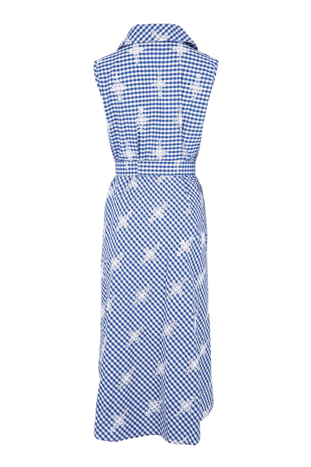Product shot of the Ellie Ray Dress – Blue in colour Blue, from the back
