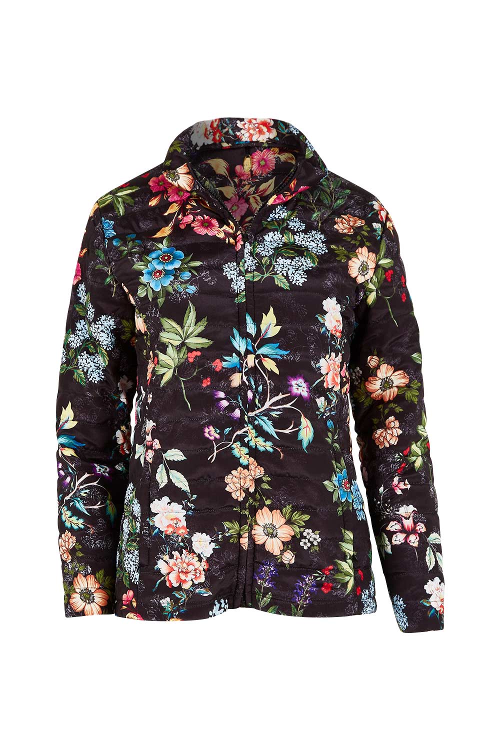 Product shot of the Evergreen Puffer in colour Black (Black), from the front